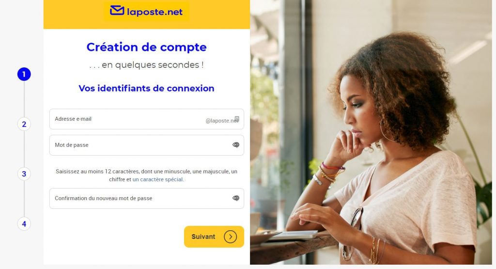 interface de laposte.net messagerie