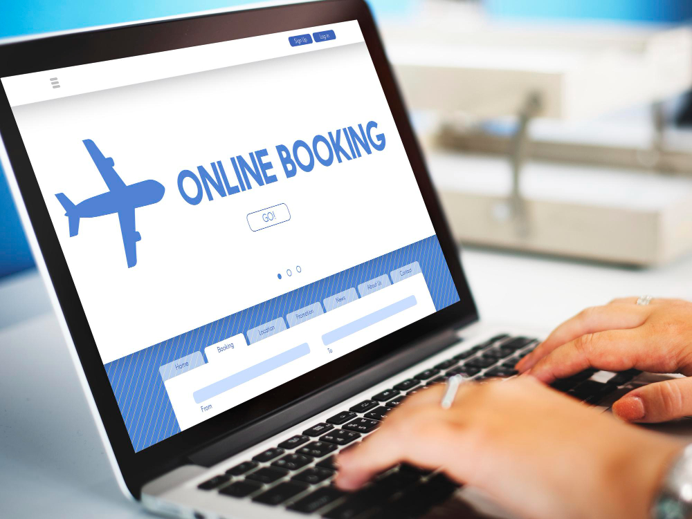 vue d'un booking online de ticket d'avion via Google flights